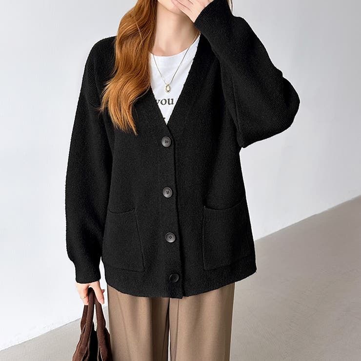 Vネックニットカーディガン カーディガン オーバーサイズ | COCOMOMO | 詳細画像32 