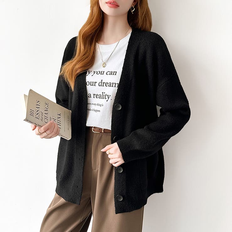 Vネックニットカーディガン カーディガン オーバーサイズ | COCOMOMO | 詳細画像37 