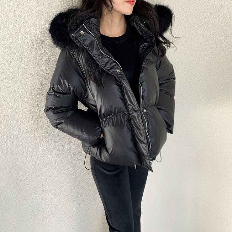 ファー付き中綿ジャケット フェイクダウンジャケット アウター | COCOMOMO | 詳細画像10 