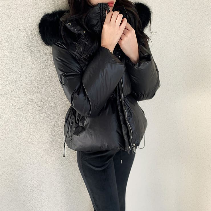 ファー付き中綿ジャケット フェイクダウンジャケット アウター | COCOMOMO | 詳細画像12 