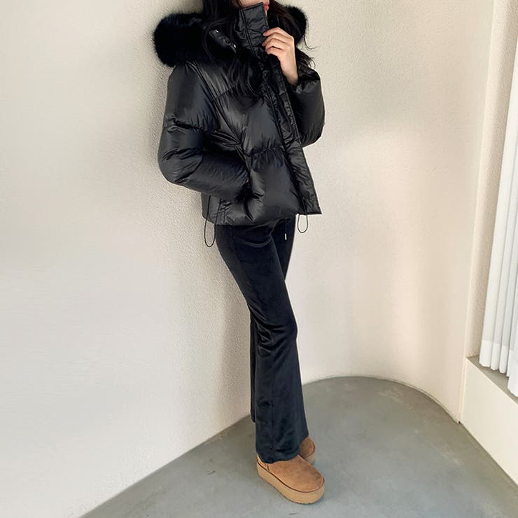 ファー付き中綿ジャケット フェイクダウンジャケット アウター | COCOMOMO | 詳細画像13 