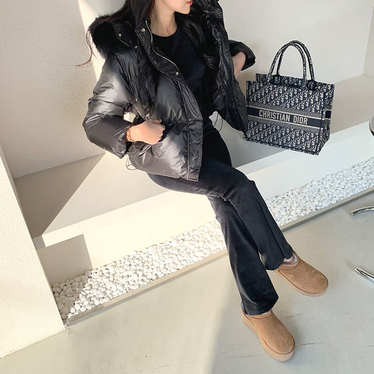 ファー付き中綿ジャケット フェイクダウンジャケット アウター | COCOMOMO | 詳細画像17 