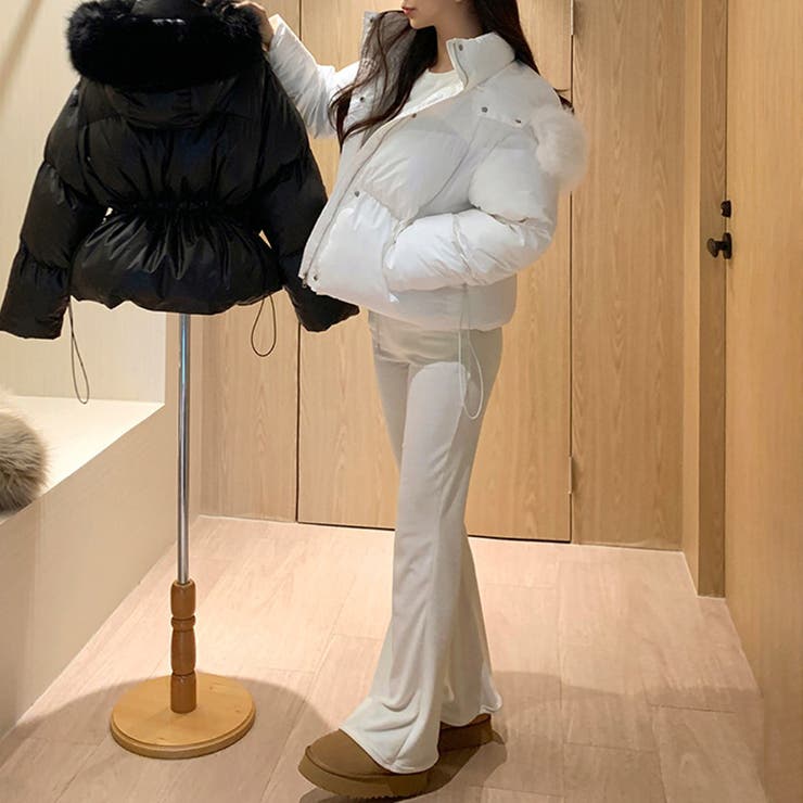 ファー付き中綿ジャケット フェイクダウンジャケット アウター | COCOMOMO | 詳細画像2 