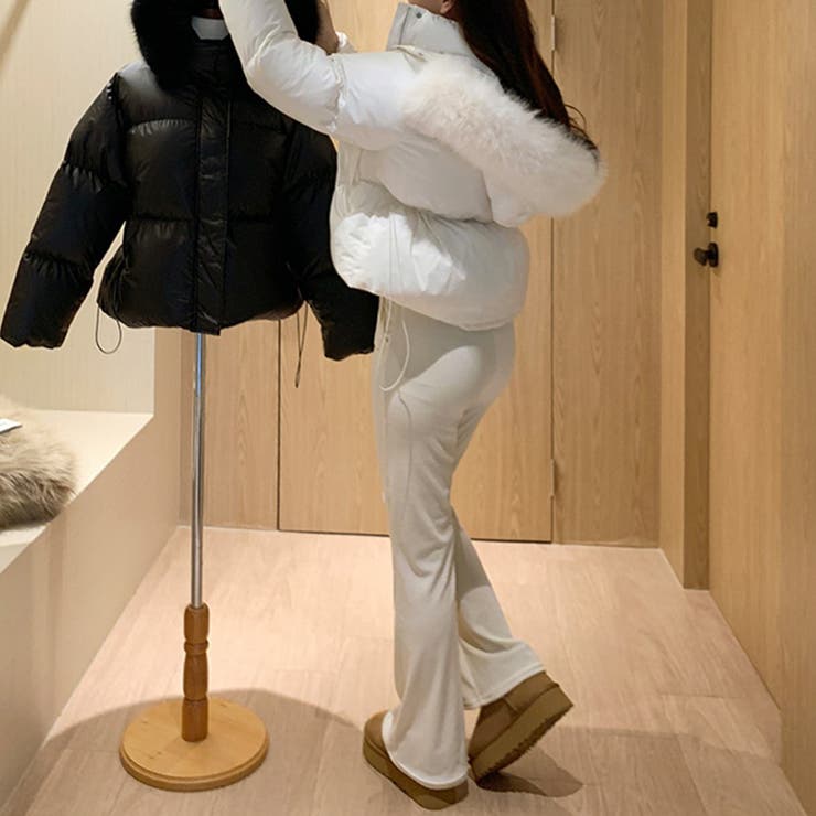 ファー付き中綿ジャケット フェイクダウンジャケット アウター | COCOMOMO | 詳細画像3 