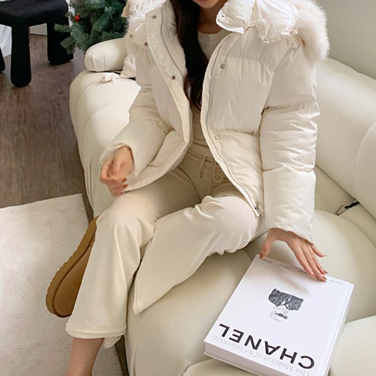 ファー付き中綿ジャケット フェイクダウンジャケット アウター | COCOMOMO | 詳細画像6 