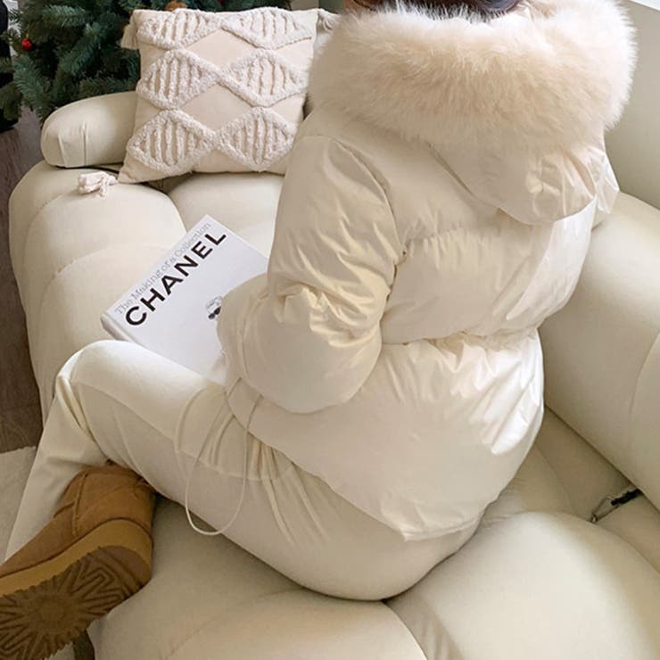 ファー付き中綿ジャケット フェイクダウンジャケット アウター | COCOMOMO | 詳細画像9 