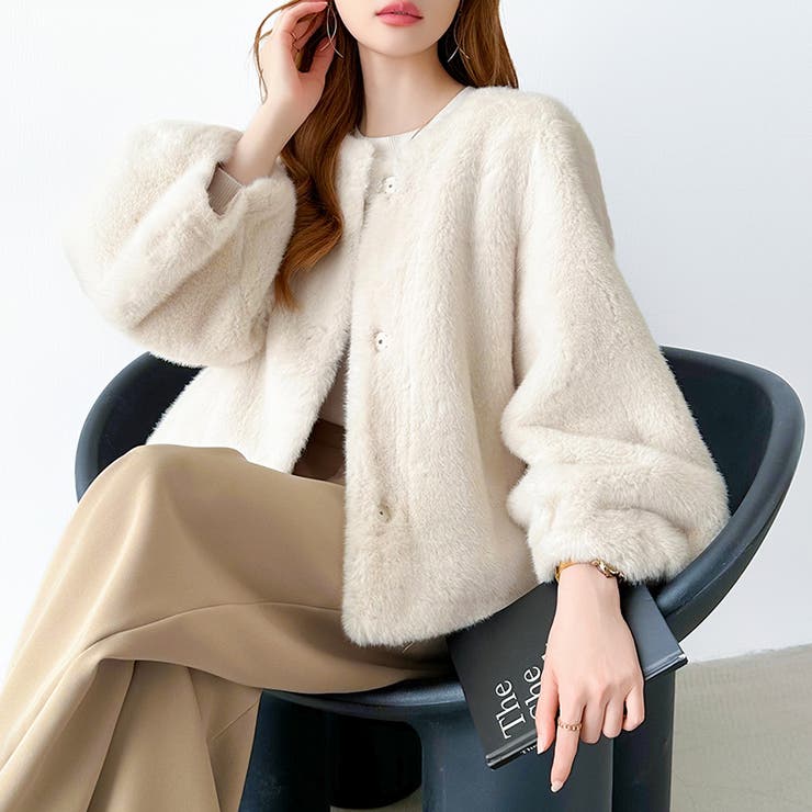 触れた瞬間、虜。ふわふわフェイクファーコート ファーコート ブルゾン | COCOMOMO | 詳細画像12 