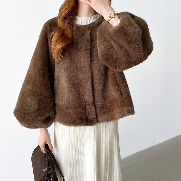 触れた瞬間、虜。ふわふわフェイクファーコート ファーコート ブルゾン | COCOMOMO | 詳細画像14 