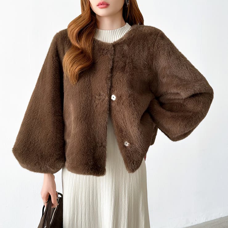 触れた瞬間、虜。ふわふわフェイクファーコート ファーコート ブルゾン | COCOMOMO | 詳細画像17 