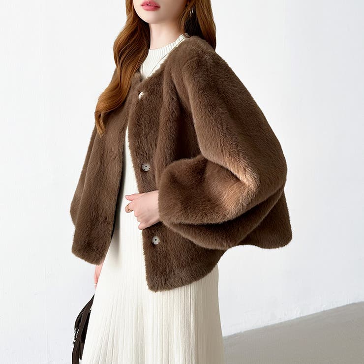 触れた瞬間、虜。ふわふわフェイクファーコート ファーコート ブルゾン | COCOMOMO | 詳細画像19 