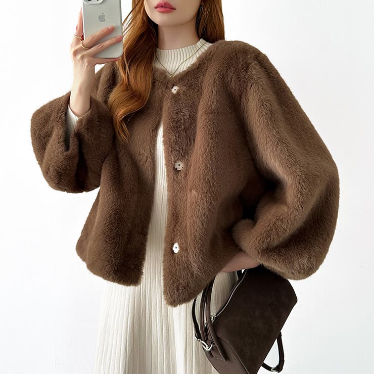 触れた瞬間、虜。ふわふわフェイクファーコート ファーコート ブルゾン | COCOMOMO | 詳細画像21 