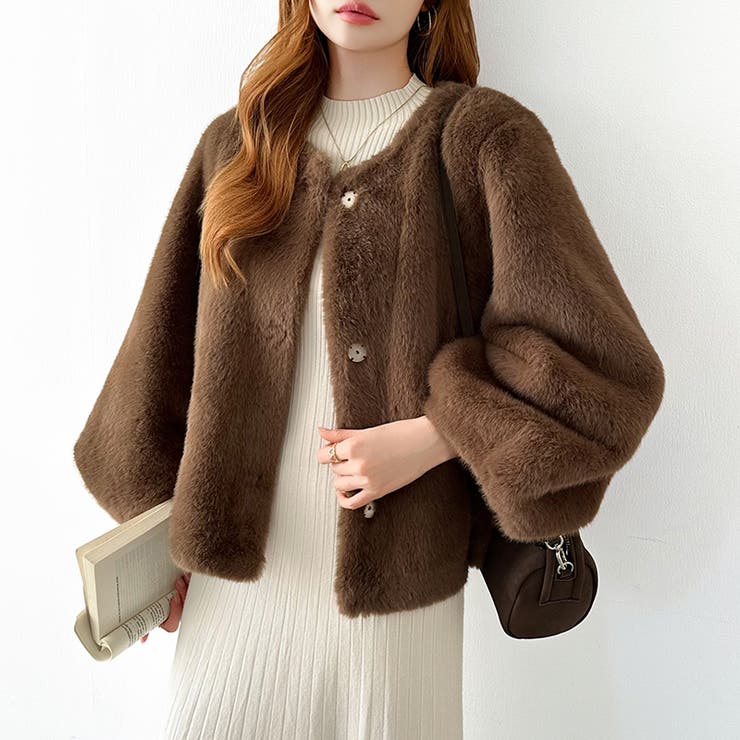 触れた瞬間、虜。ふわふわフェイクファーコート ファーコート ブルゾン | COCOMOMO | 詳細画像23 