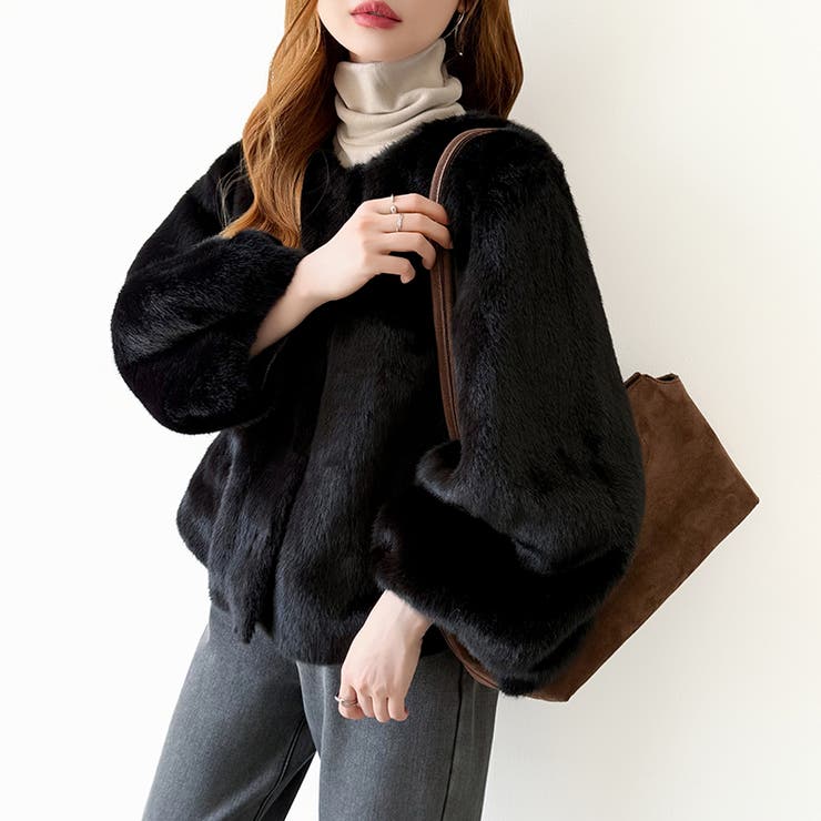 触れた瞬間、虜。ふわふわフェイクファーコート ファーコート ブルゾン | COCOMOMO | 詳細画像29 