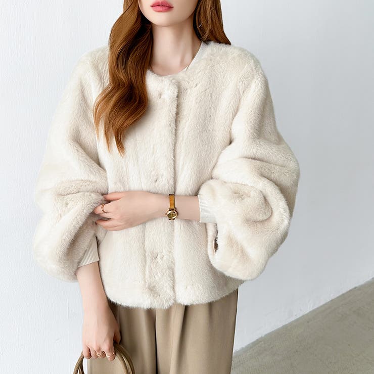 触れた瞬間、虜。ふわふわフェイクファーコート ファーコート ブルゾン | COCOMOMO | 詳細画像3 