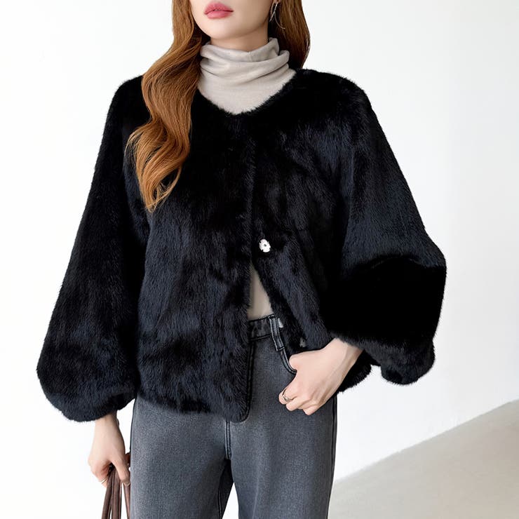 触れた瞬間、虜。ふわふわフェイクファーコート ファーコート ブルゾン | COCOMOMO | 詳細画像31 