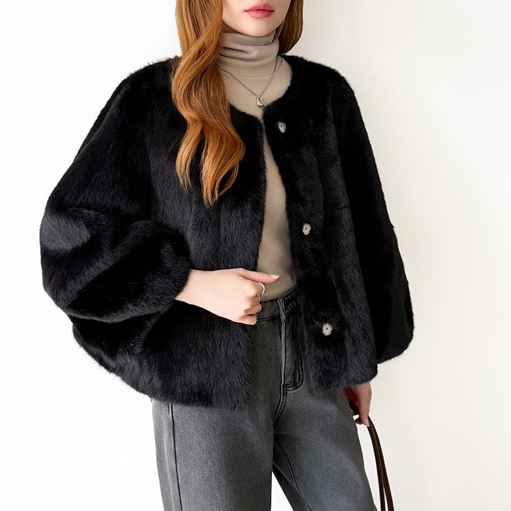 触れた瞬間、虜。ふわふわフェイクファーコート ファーコート ブルゾン | COCOMOMO | 詳細画像32 