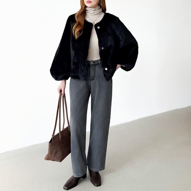 触れた瞬間、虜。ふわふわフェイクファーコート ファーコート ブルゾン | COCOMOMO | 詳細画像33 