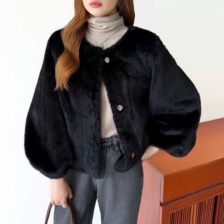 触れた瞬間、虜。ふわふわフェイクファーコート ファーコート ブルゾン | COCOMOMO | 詳細画像38 