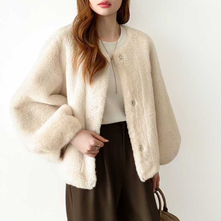 触れた瞬間、虜。ふわふわフェイクファーコート ファーコート ブルゾン | COCOMOMO | 詳細画像26 