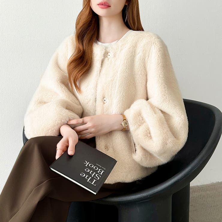 触れた瞬間、虜。ふわふわフェイクファーコート ファーコート ブルゾン | COCOMOMO | 詳細画像27 