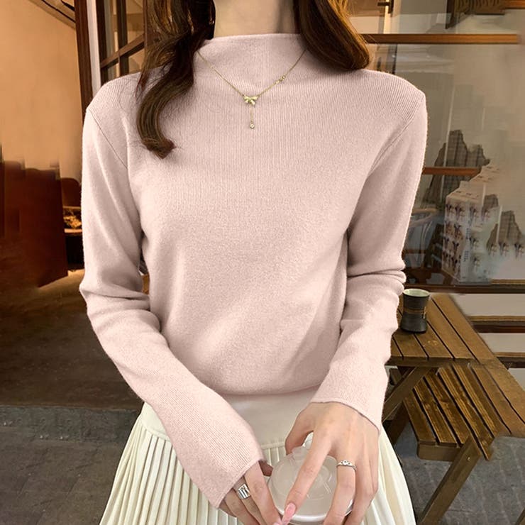 ふわふわ裏シャギーニット 裏起毛 ハイネックニット | COCOMOMO | 詳細画像10 