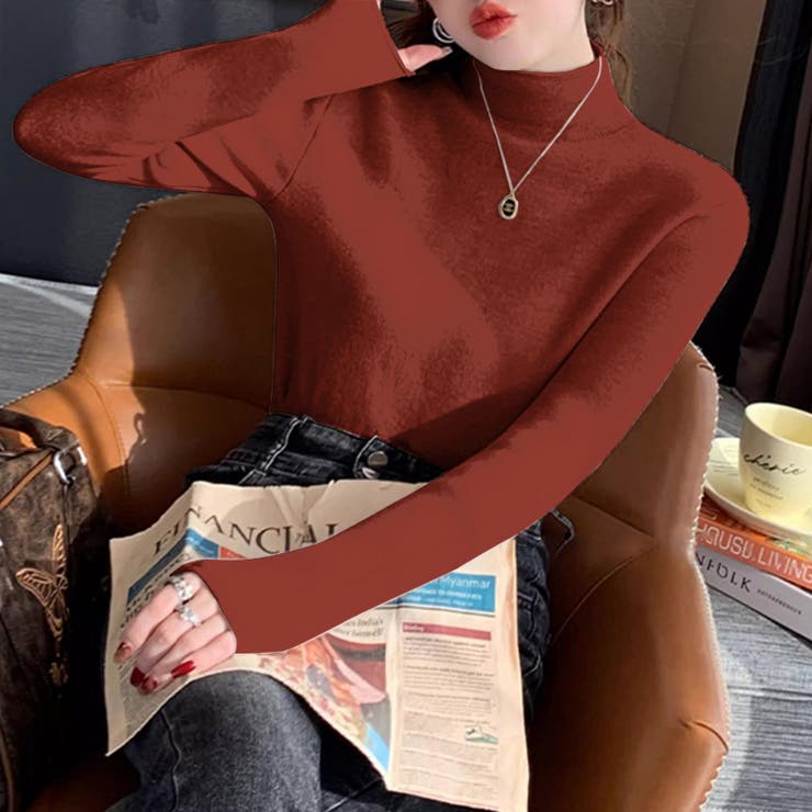 ふわふわ裏シャギーニット 裏起毛 ハイネックニット | COCOMOMO | 詳細画像13 