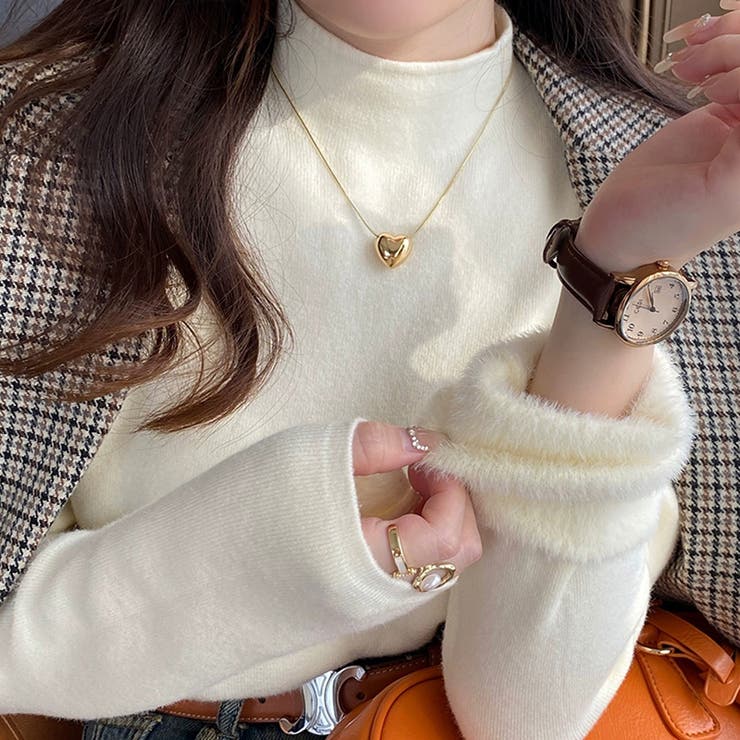 ふわふわ裏シャギーニット 裏起毛 ハイネックニット | COCOMOMO | 詳細画像2 