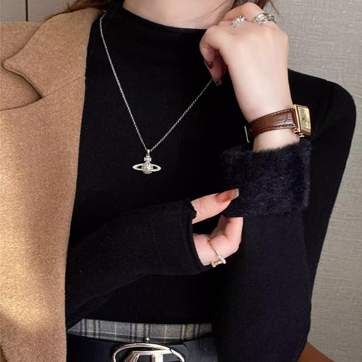 ふわふわ裏シャギーニット 裏起毛 ハイネックニット | COCOMOMO | 詳細画像20 