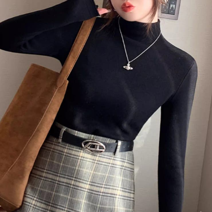 ふわふわ裏シャギーニット 裏起毛 ハイネックニット | COCOMOMO | 詳細画像21 