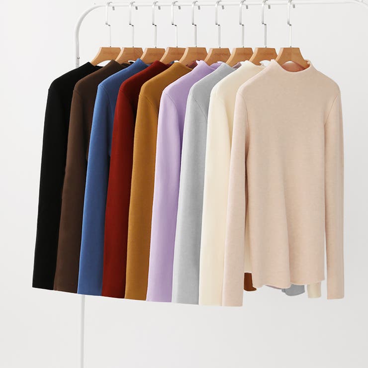 ふわふわ裏シャギーニット 裏起毛 ハイネックニット | COCOMOMO | 詳細画像23 