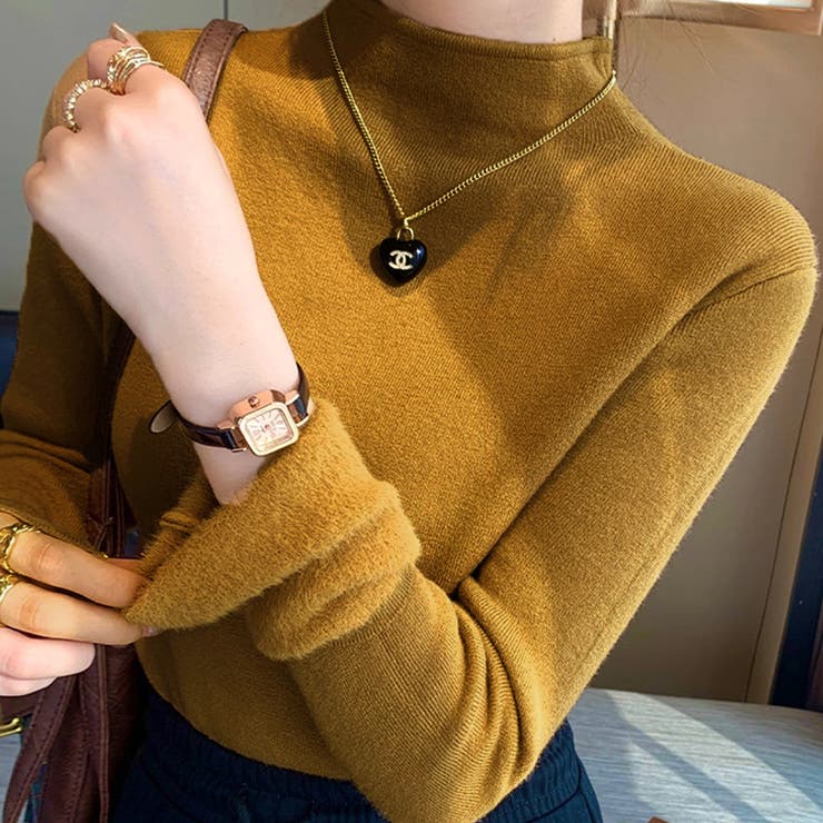 ふわふわ裏シャギーニット 裏起毛 ハイネックニット | COCOMOMO | 詳細画像6 