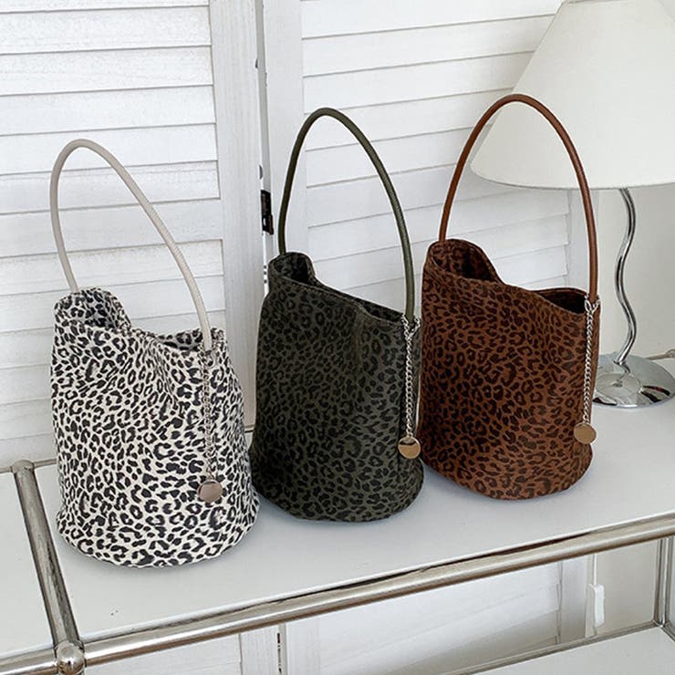 スエード調ヒョウ柄バッグ スエードバッグ バケツ型バッグ | COCOMOMO | 詳細画像11 