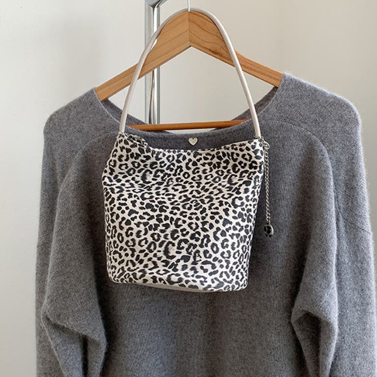 スエード調ヒョウ柄バッグ スエードバッグ バケツ型バッグ | COCOMOMO | 詳細画像2 