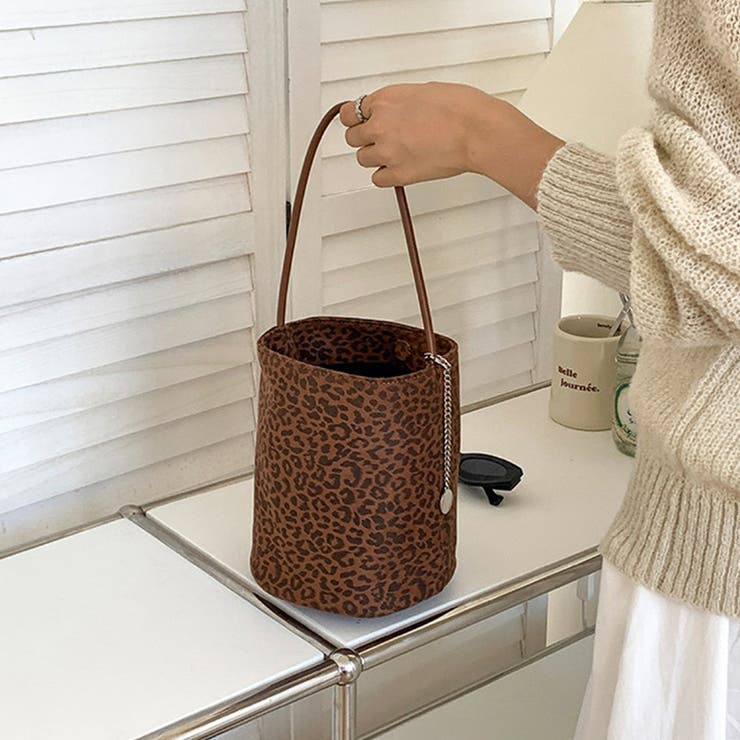 スエード調ヒョウ柄バッグ スエードバッグ バケツ型バッグ | COCOMOMO | 詳細画像5 