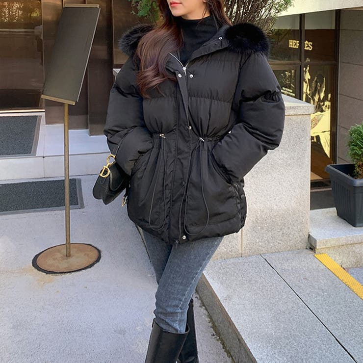 ファーフード付き中綿ダウンジャケット 中綿ジャケット アウター | COCOMOMO | 詳細画像11 