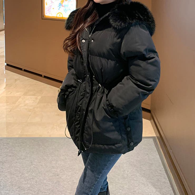 ファーフード付き中綿ダウンジャケット 中綿ジャケット アウター | COCOMOMO | 詳細画像16 