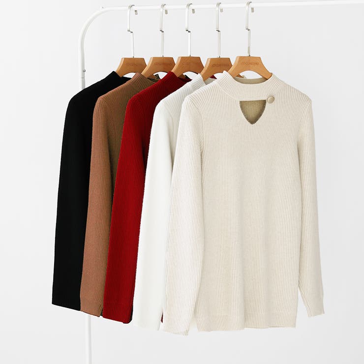 裏起毛カットアウトニット リブニット 裏起毛 | COCOMOMO | 詳細画像28 