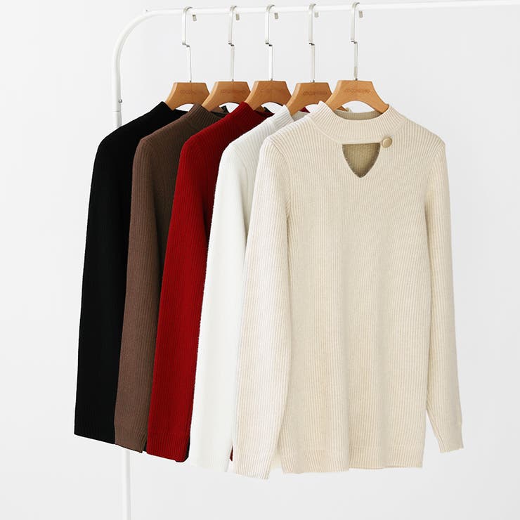 裏起毛カットアウトニット リブニット 裏起毛 | COCOMOMO | 詳細画像29 