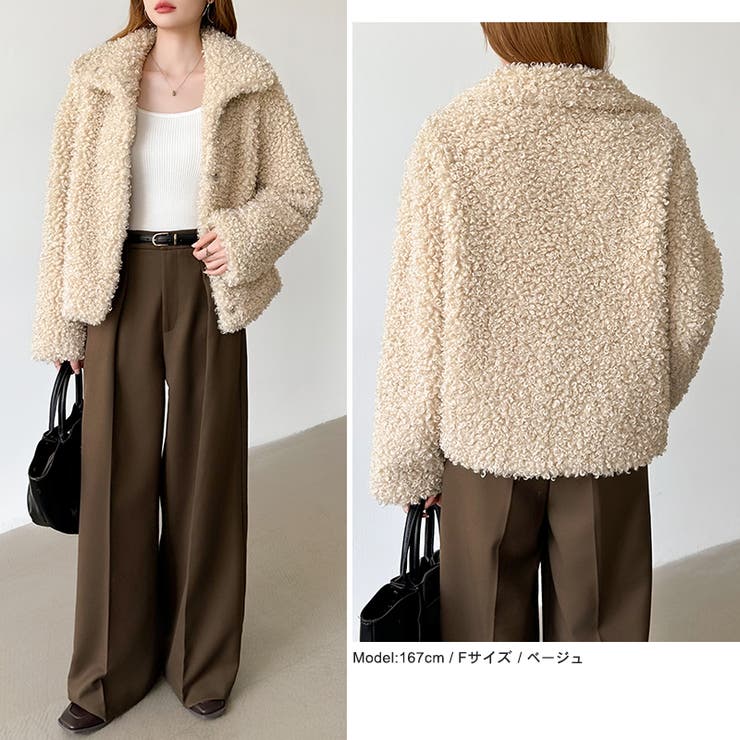 もこもこプードルファーブルゾン プードルファー ブルゾン | COCOMOMO | 詳細画像28 