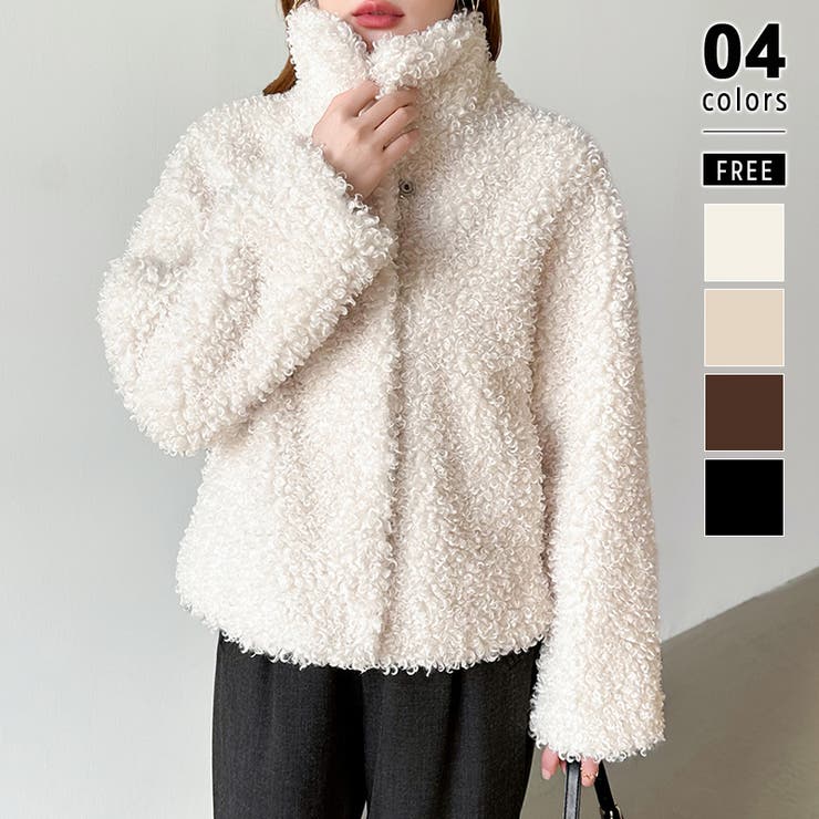 アイボリー | もこもこプードルファーブルゾン プードルファー ブルゾン | COCOMOMO