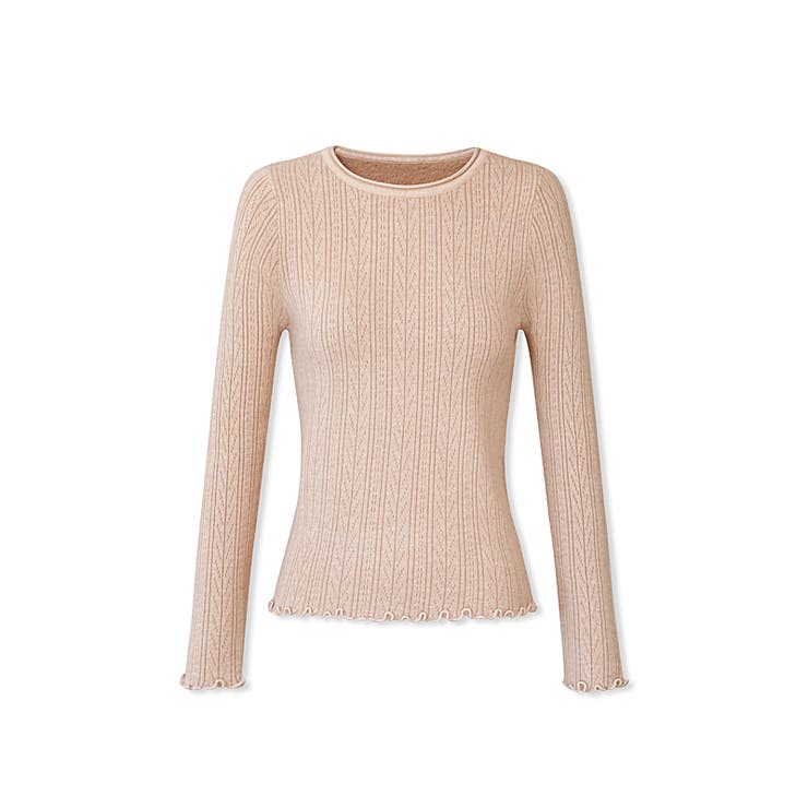 ふわふわ、あったか裏シャギー 裏起毛 メロウフリルニット | COCOMOMO | 詳細画像50 