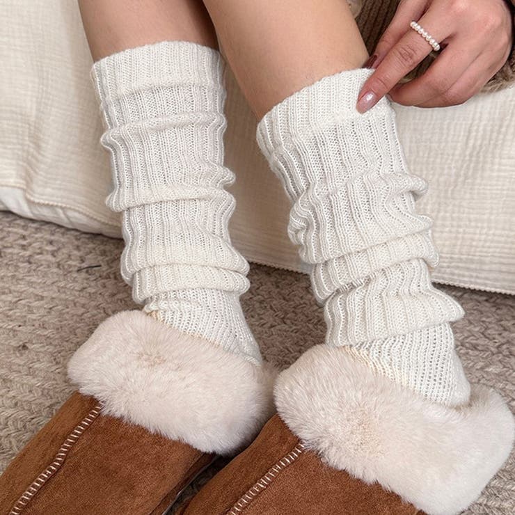 くしゅくしゅかかと付きレッグウォーマー 足首ウォーマー リブレッグウォーマー | COCOMOMO | 詳細画像2 