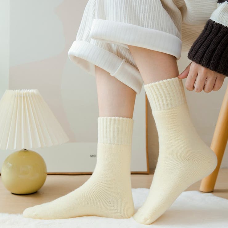 裏起毛モヘアタッチ靴下 あったか靴下 裏起毛 | COCOMOMO | 詳細画像2 