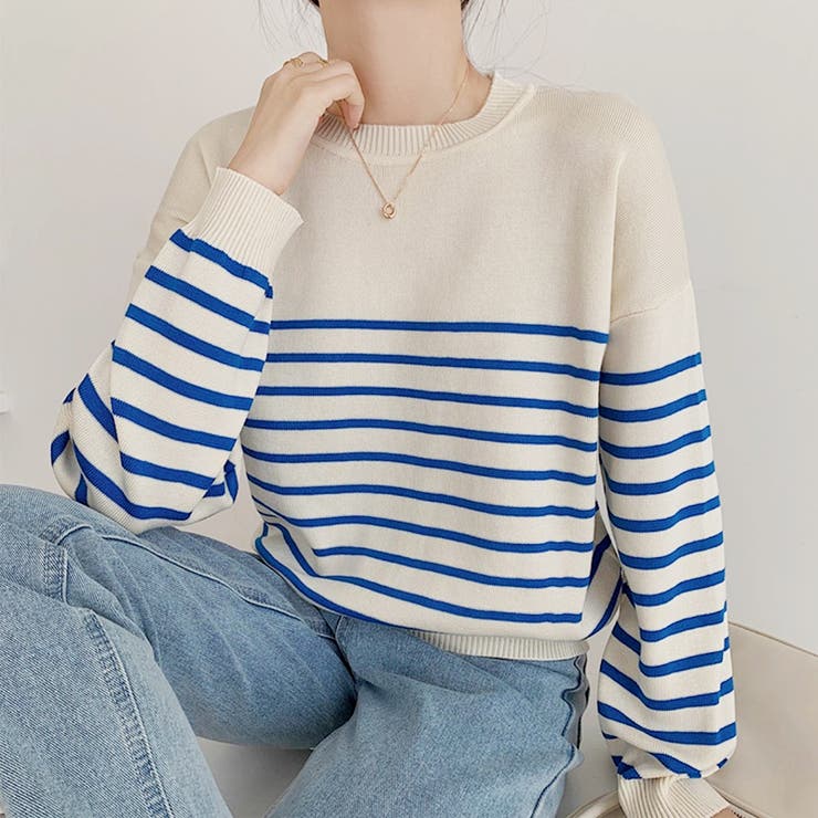 ボーダーニット クルーネック ニットセーター | COCOMOMO | 詳細画像10 