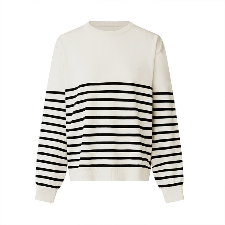 ボーダーニット クルーネック ニットセーター | COCOMOMO | 詳細画像25 