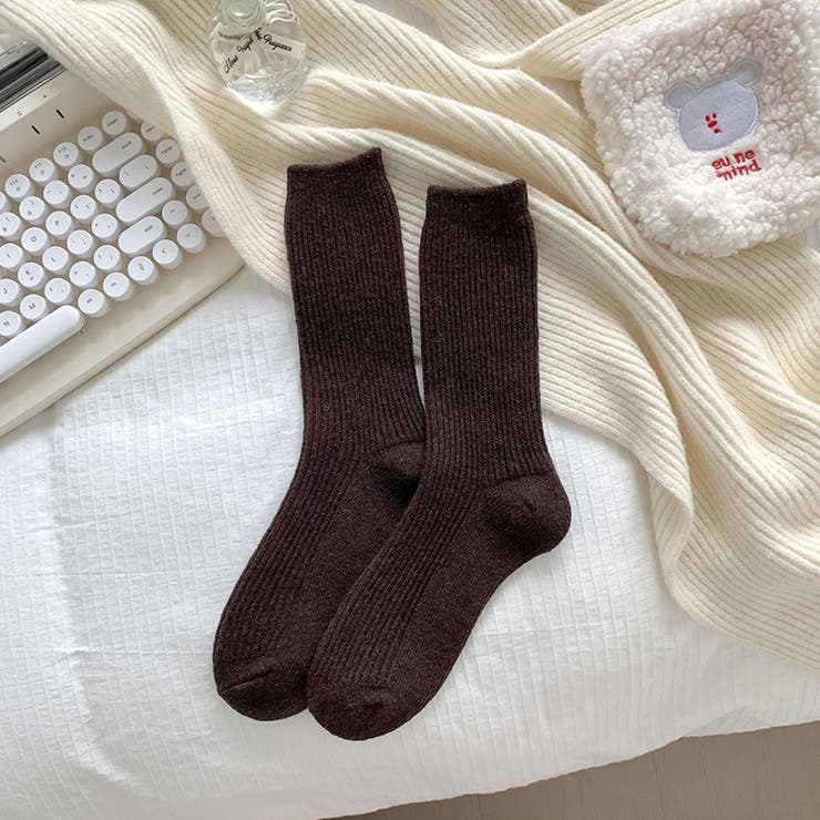 あったかウールブレンド ウール混靴下 靴下 | COCOMOMO | 詳細画像20 