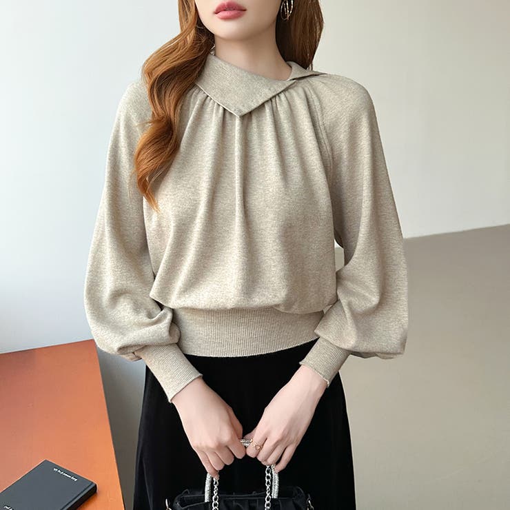 2wayネックバルーンスリーブニット ハイネック ニット | COCOMOMO | 詳細画像36 