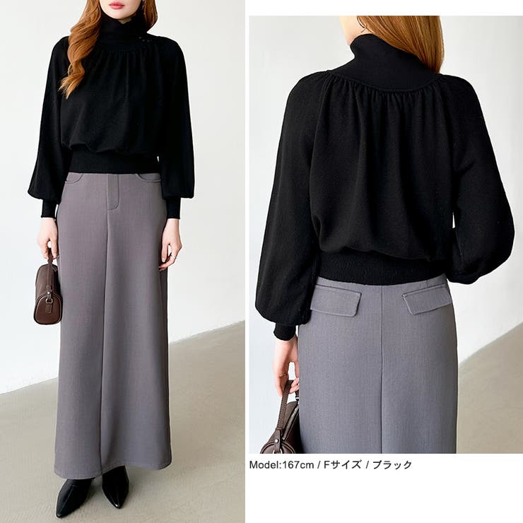 2wayネックバルーンスリーブニット ハイネック ニット | COCOMOMO | 詳細画像43 