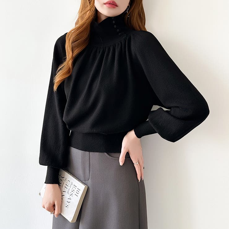 2wayネックバルーンスリーブニット ハイネック ニット | COCOMOMO | 詳細画像44 