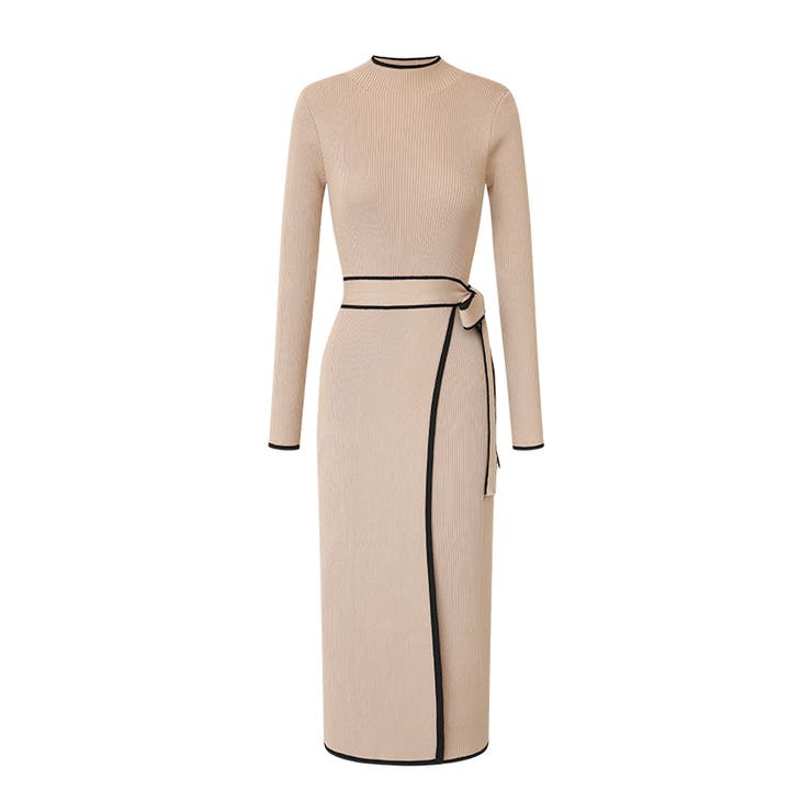 バイカラータイトワンピース ニットワンピース リボンワンピース | COCOMOMO | 詳細画像36 